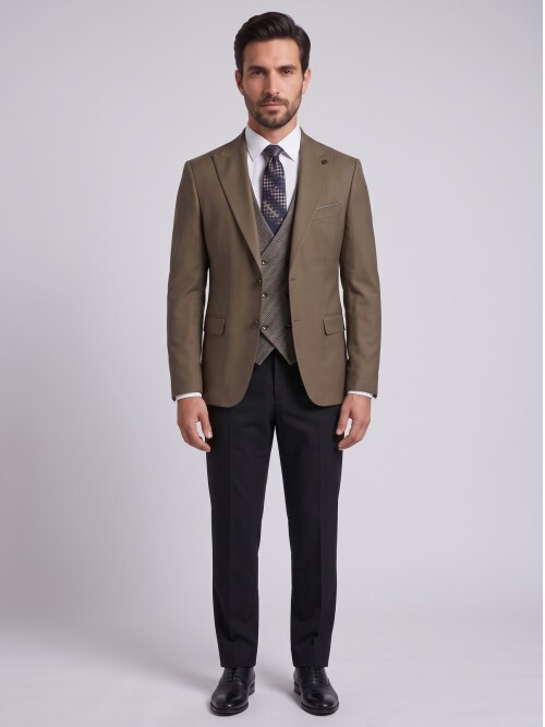 Three-Piece Brown Suit