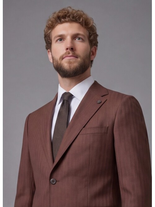 Terracotta Notch Lapel Comfort Fit Suit