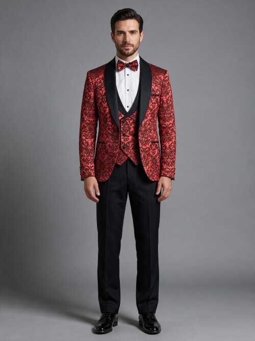 Red Shawl Lapel Tuxedo