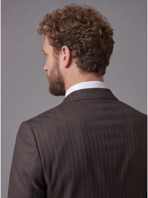 Dark Brown Notch Lapel Comfort Fit Suit