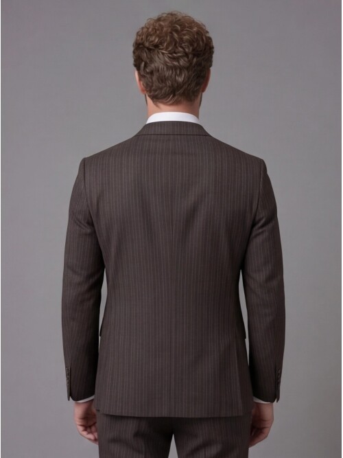 Dark Brown Notch Lapel Comfort Fit Suit