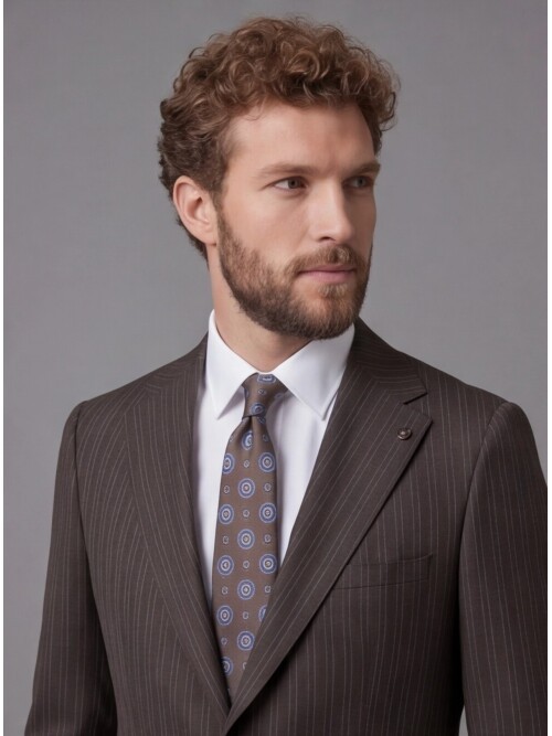 Dark Brown Notch Lapel Comfort Fit Suit