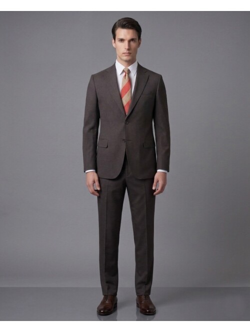 Dark Brown Notch Lapel Comfort Fit Performance Suit