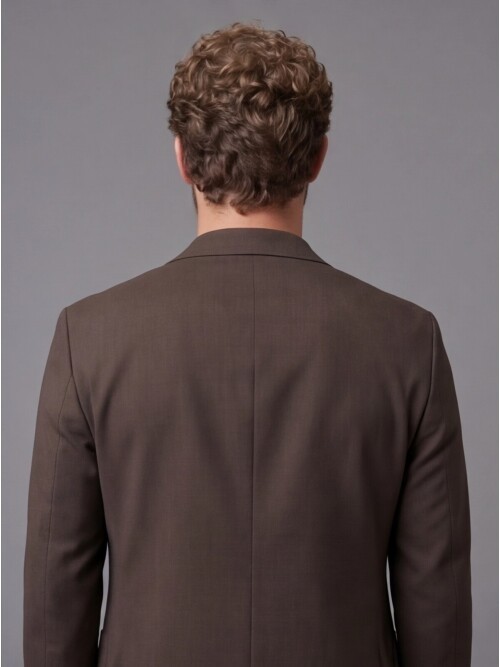 Dark Brown Notch Lapel Comfort Fit Suit with Patch Pockets