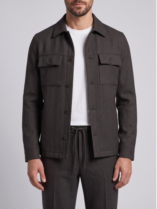Dark Brown Safari Jacket & Trousers Mens Set