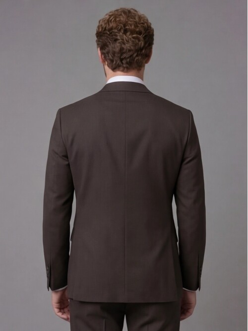 Dark Brown Peak Lapel Comfort Fit Fully Lined Suit