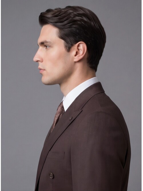 Dark Brown Peak Lapel Double-Breasted Suit