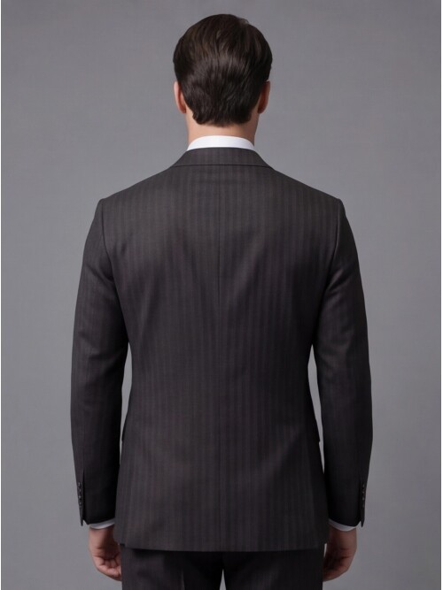 Dark Brown Peak Lapel Double-Breasted Suit