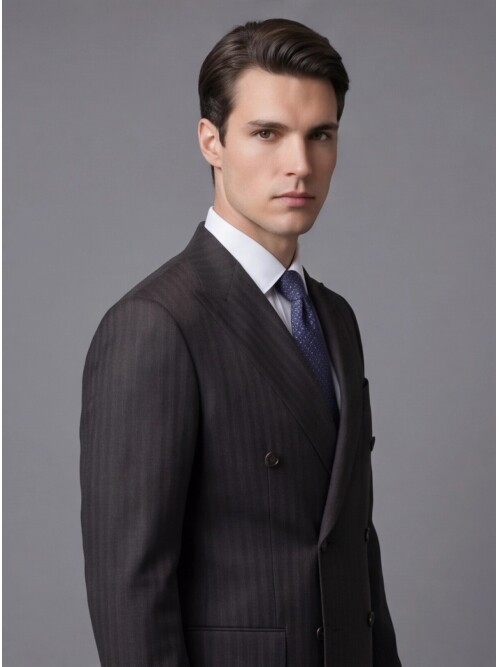 Dark Brown Peak Lapel Double-Breasted Suit