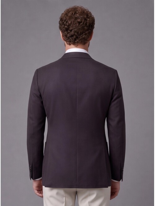 Koyu Kahverengi Sivri Yaka Slim Fit Kombinli Erkek Takım Elbise