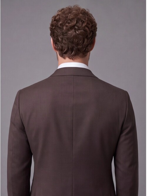 Dark Brown Slim Fit Mono Collar 2-Button Suit