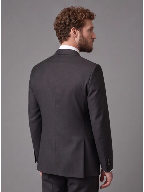 Dark Brown Slim Fit Mono Collar 2-Button Suit