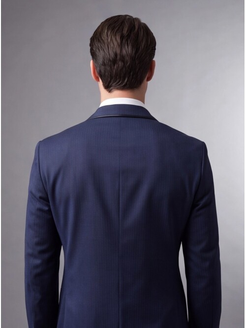 Navy Pinstripe Slim Fit Shawl Lapel One Button Tuxedo