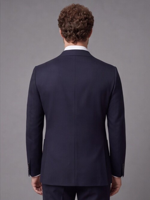 Navy Blue Comfort Fit Double-Breasted Suit