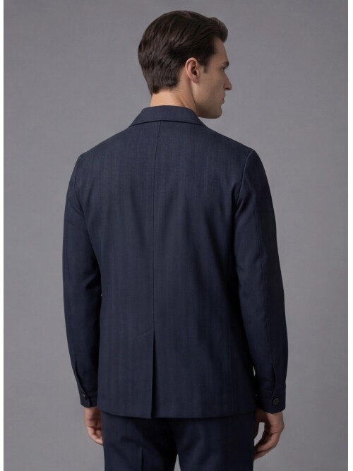 Lacivert Comfort Fit Safari Spor Takım Elbise