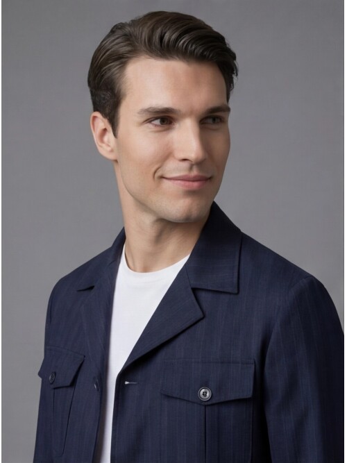 Lacivert Comfort Fit Safari Spor Takım Elbise