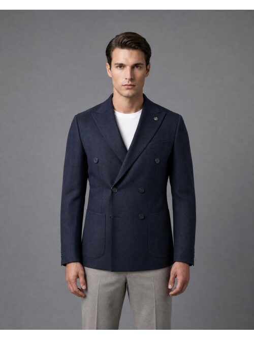 Navy Double Breasted Blazer
