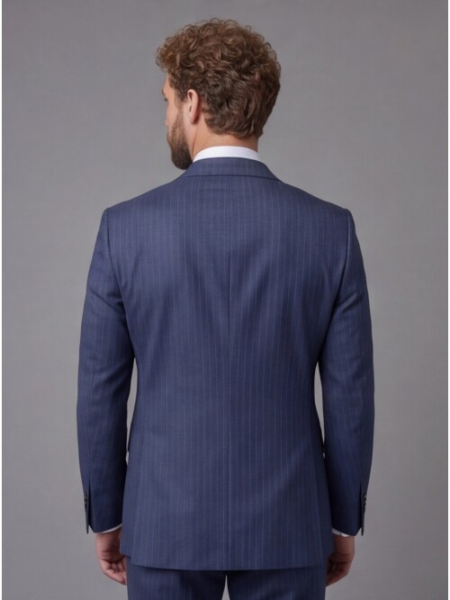 Navy Blue Notch Lapel Comfort Fit Suit