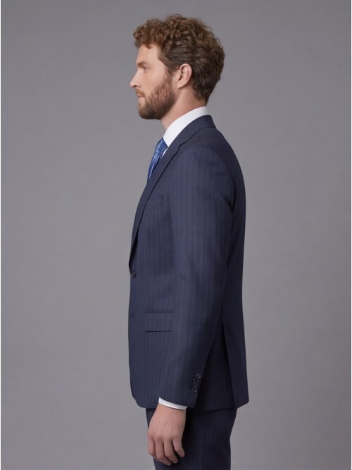 Navy Blue Notch Lapel Comfort Fit Suit