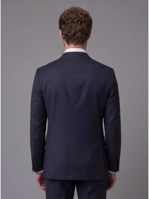 Navy Blue Notch Lapel Comfort Fit Suit
