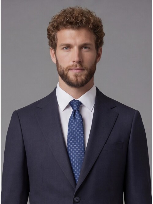 Navy Blue Notch Lapel Comfort Fit Suit