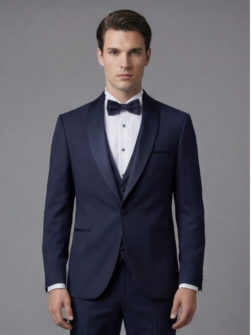 Navy Blue Three-Piece Tuxedo