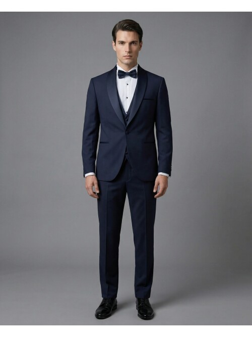 Navy Blue Three-Piece Tuxedo