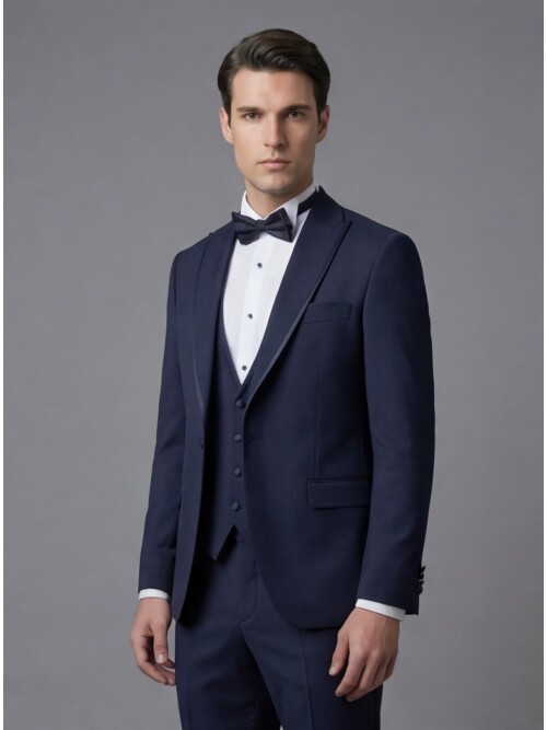 Navy Blue Three-Piece Tuxedo