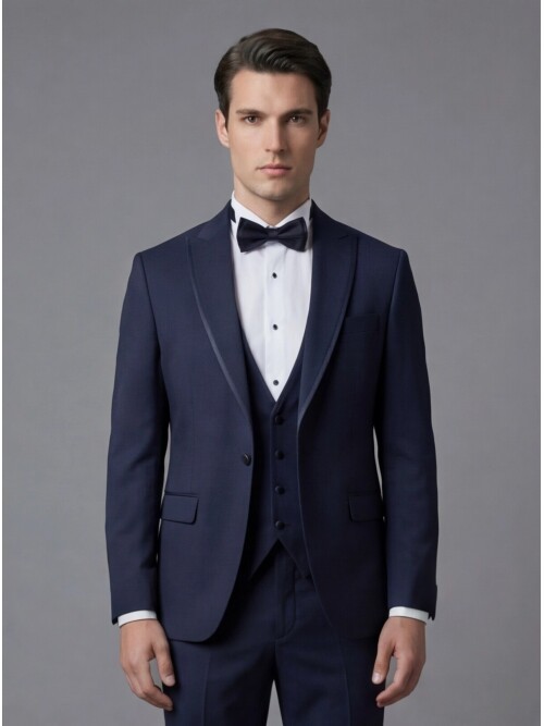 Navy Blue Three-Piece Tuxedo