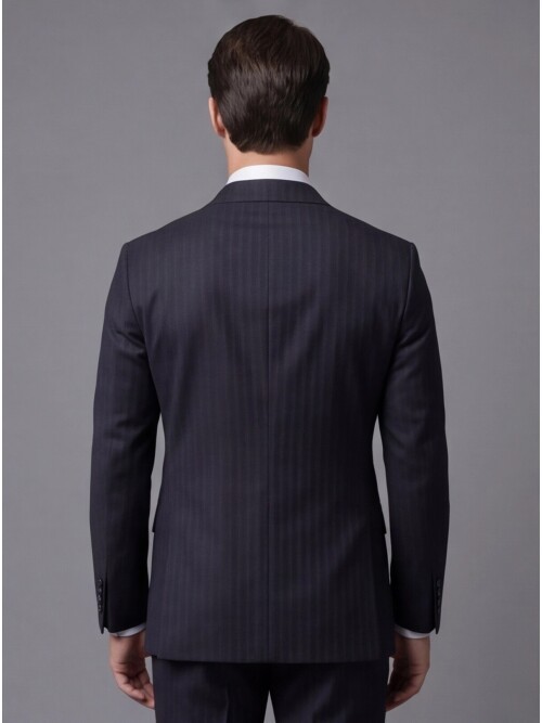 Mens Navy Blue Double-Breasted Suit