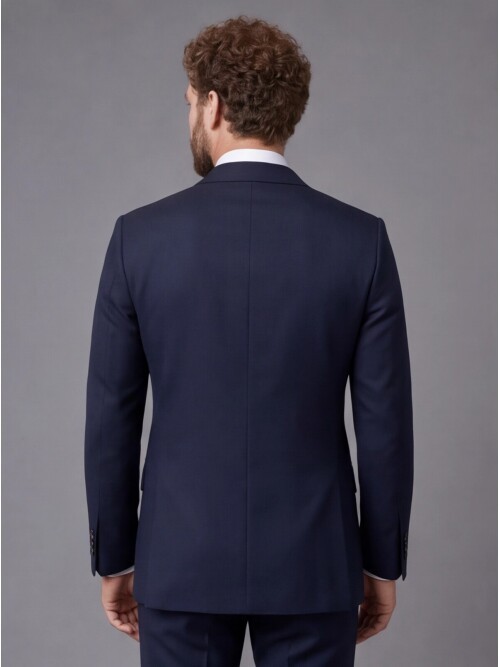 Navy Blue Slim Fit Notch Lapel 2-Button Suit