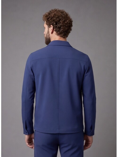 Lacivert Spor Gömlek Yaka Comfort Fit Takım