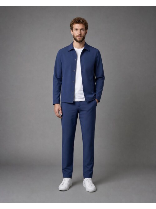 Lacivert Spor Gömlek Yaka Comfort Fit Takım