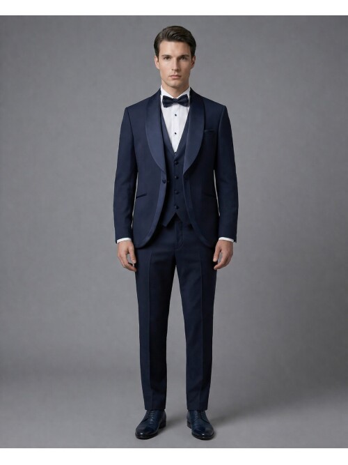 Navy Blue Three-Piece Tuxedo