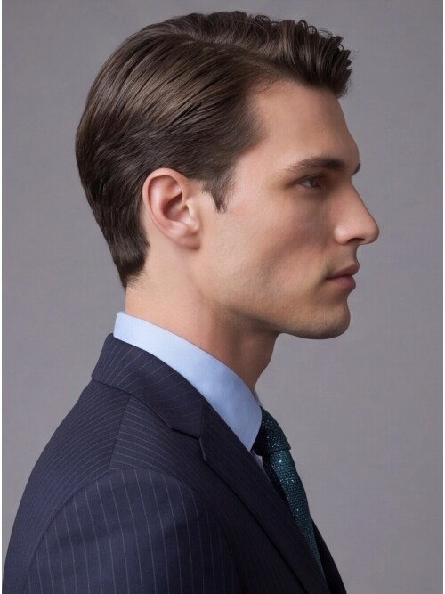 Lacivert Yünlü Mono Yaka Regular Fit 2 Düğme Takım Elbise