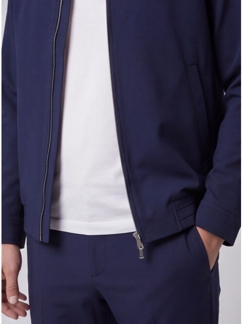 Mavi Gömlek Yaka Fermuarlı Spor Takım Elbise