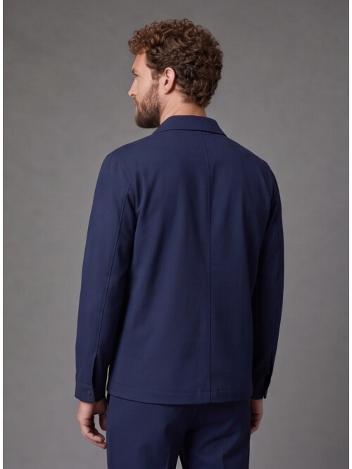 Blue Shirt Collar Sport Suit