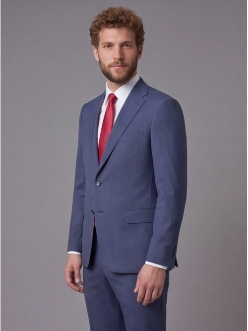 Mavi Mono Yaka Comfort Fit 2 Düğmeli Takım Elbise