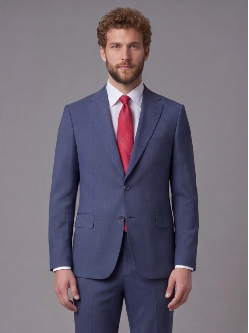 Mavi Mono Yaka Comfort Fit 2 Düğmeli Takım Elbise