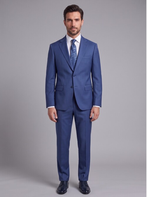 Mavi Mono Yaka Comfort Fit Takım Elbise