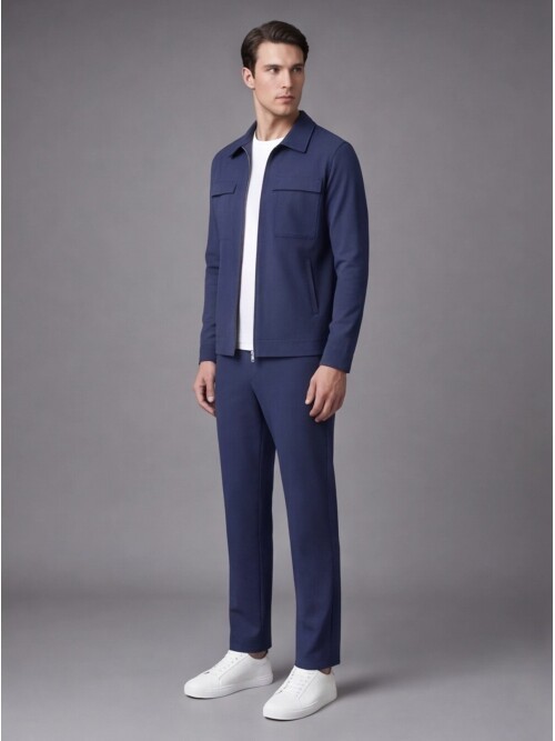 Mavi Safari Cep Fermuarlı Spor Comfort Fit Takım