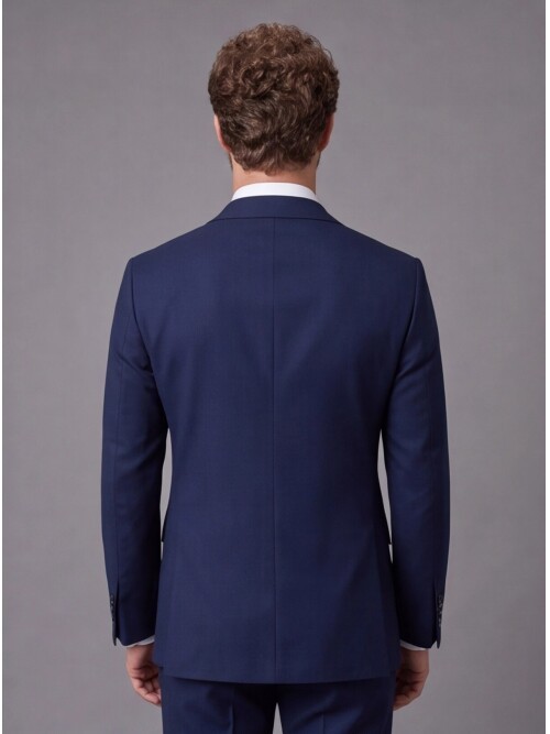 Blue Slim Fit Notch Lapel 2-Button Suit