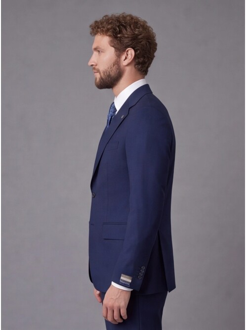 Blue Slim Fit Notch Lapel 2-Button Suit