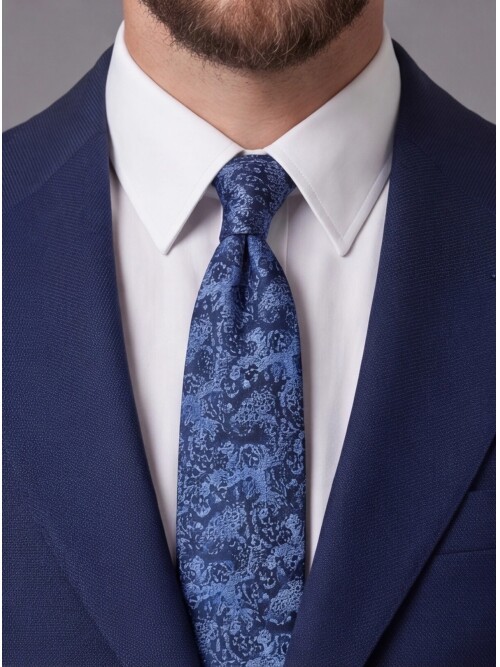 Blue Slim Fit Notch Lapel 2-Button Suit