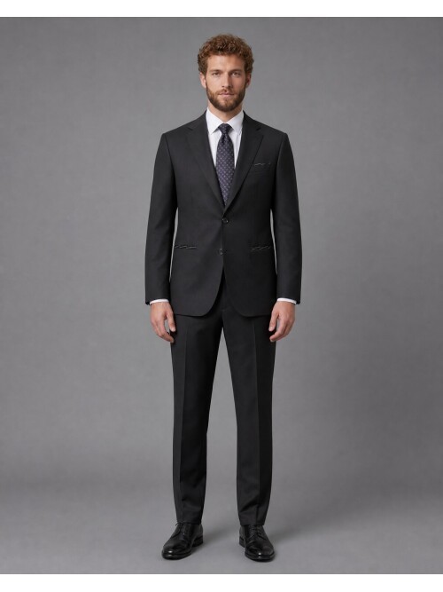 Black Striped Mono Lapel Suit