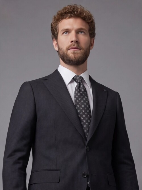 Black Notch Lapel Comfort Fit Suit