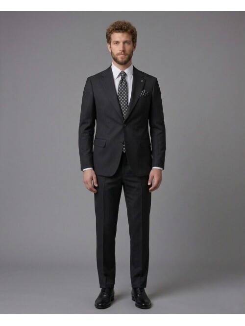 Black Notch Lapel Comfort Fit Suit