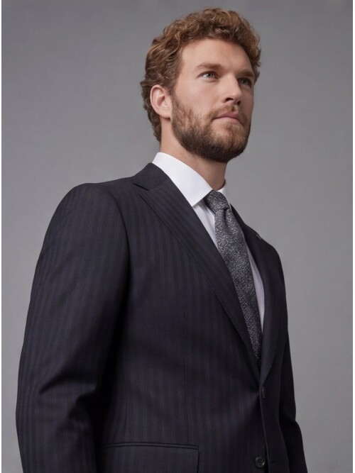 Black Notch Lapel Comfort Fit Suit