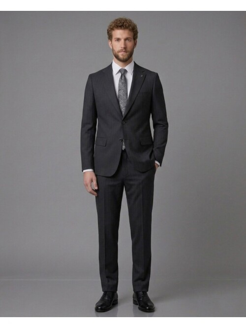Black Notch Lapel Comfort Fit Suit