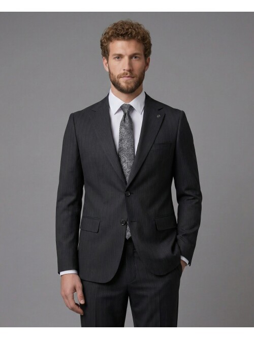 Black Notch Lapel Comfort Fit Suit